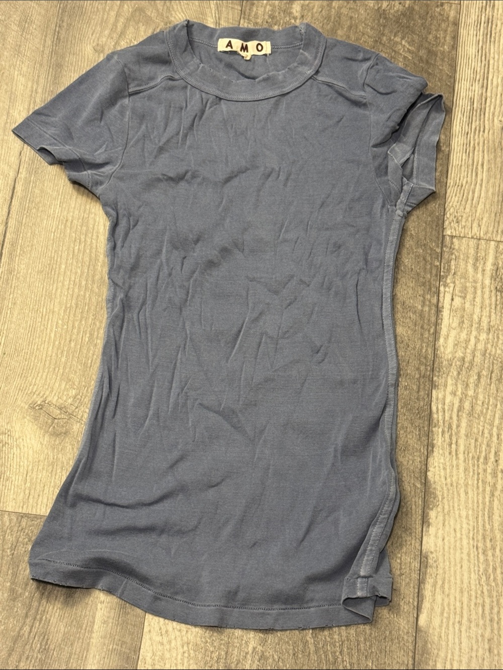 AMO Slate-Blue Short Sleeve Crewneck Tee